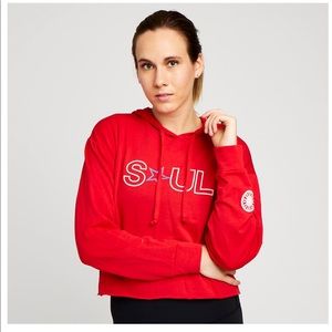 Soul Cycle Red Cropped Hoodie